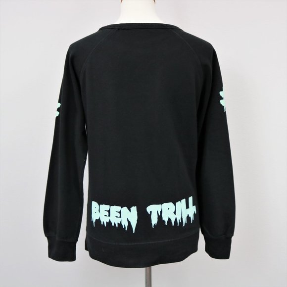 Been Trill Mall Ratz Black and Aqua Drip Logo Sweatshirt Women’s Size S - Picture 9 of 12
